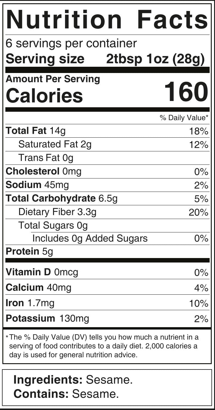 Tahini Raw Sesame Seeds Jars