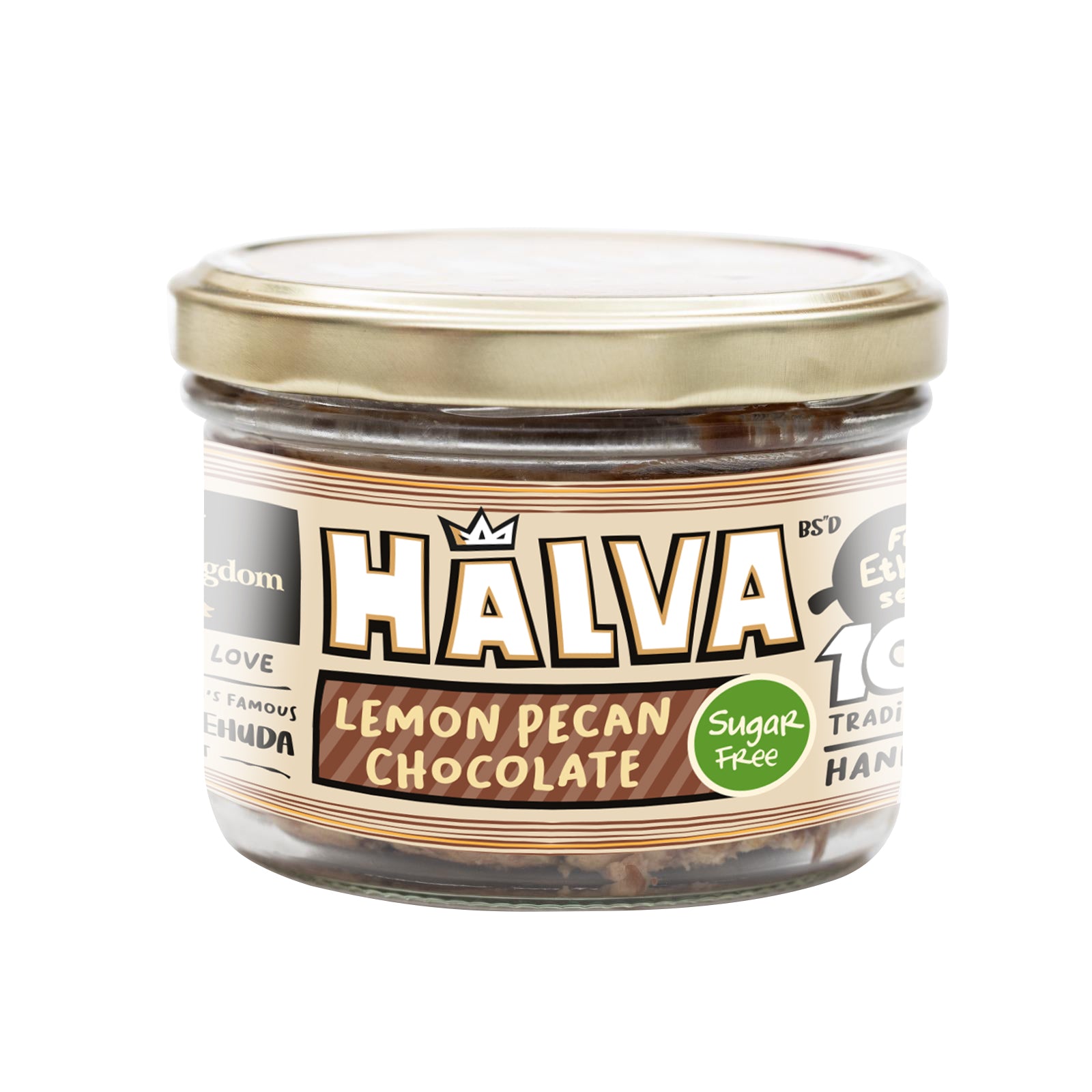 Sugar Free Lemon Pecan Chocolate Halva Jar
