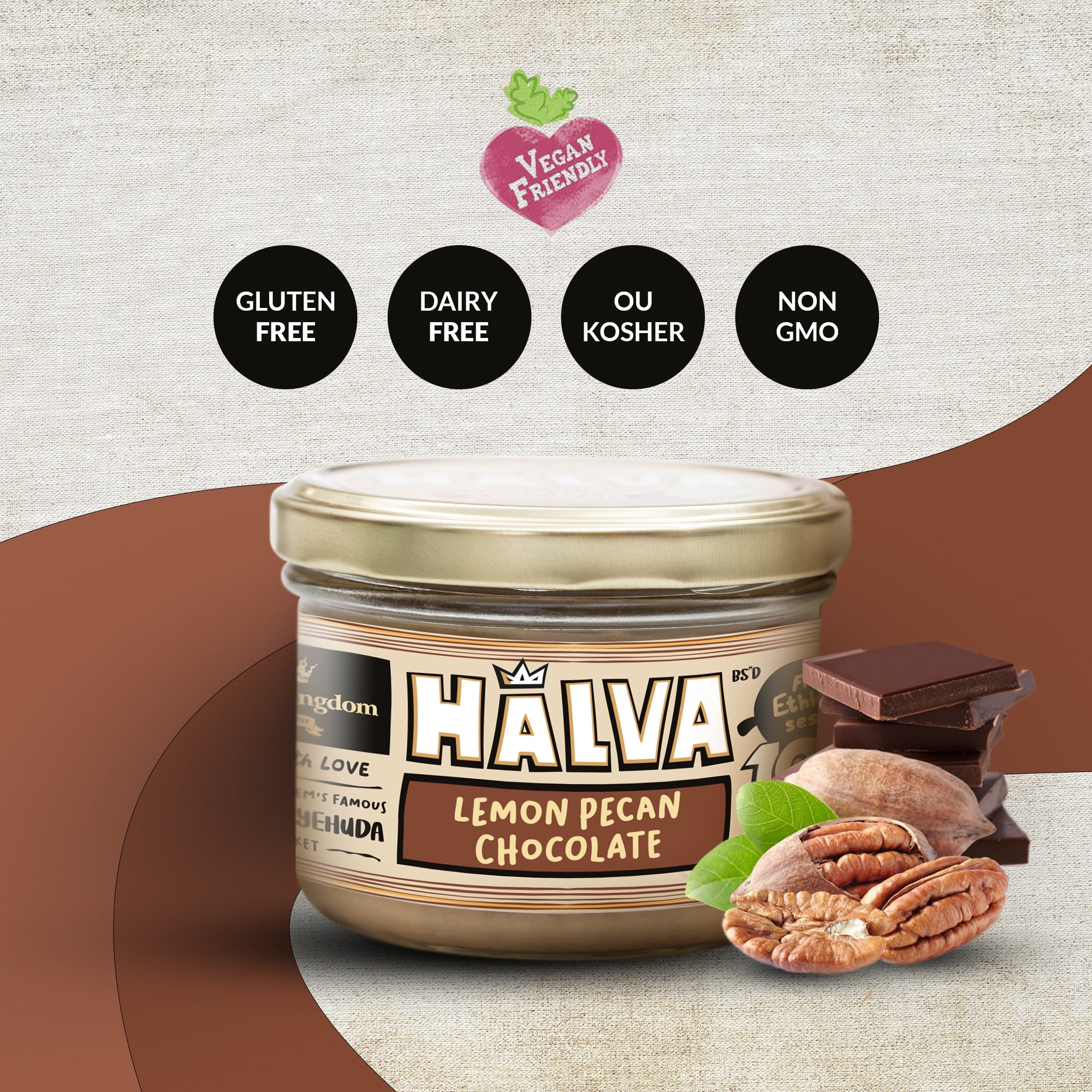 Lemon Pecan Chocolate Halva Jars