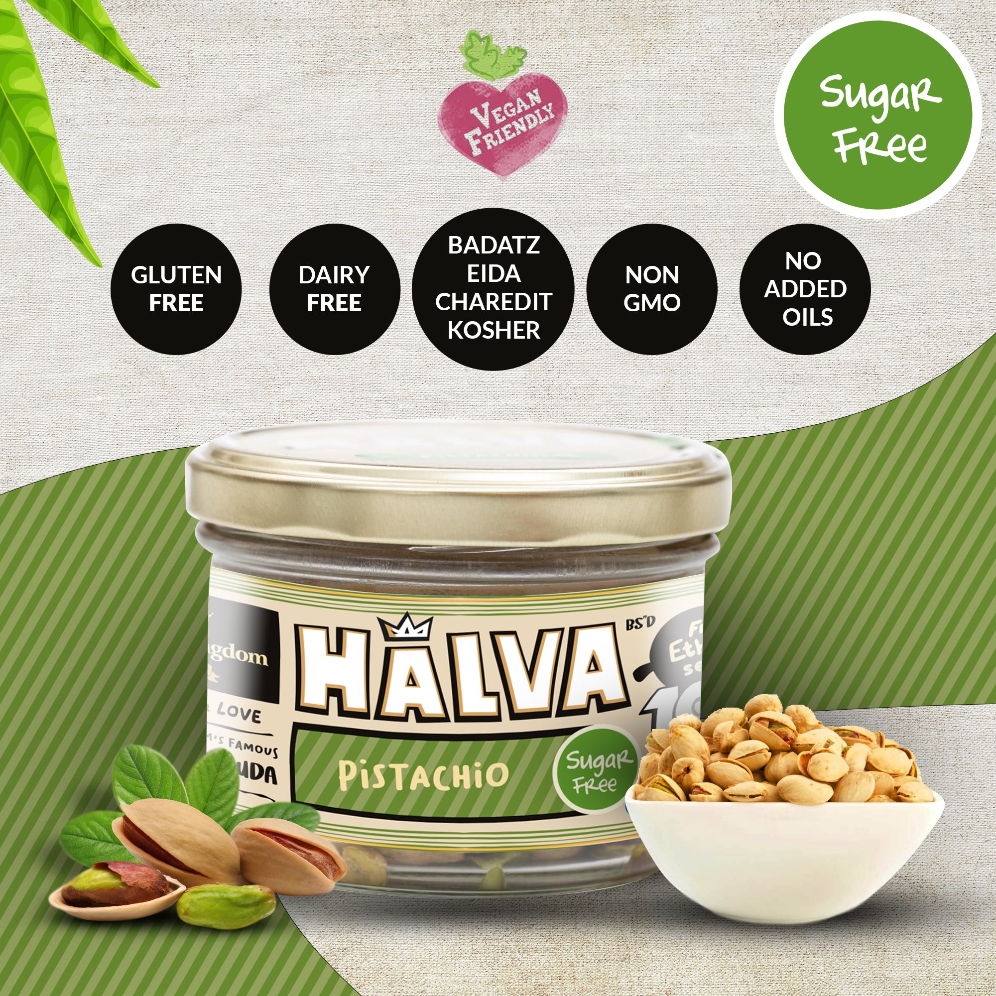 Sugar Free Pistachio Halva Jar