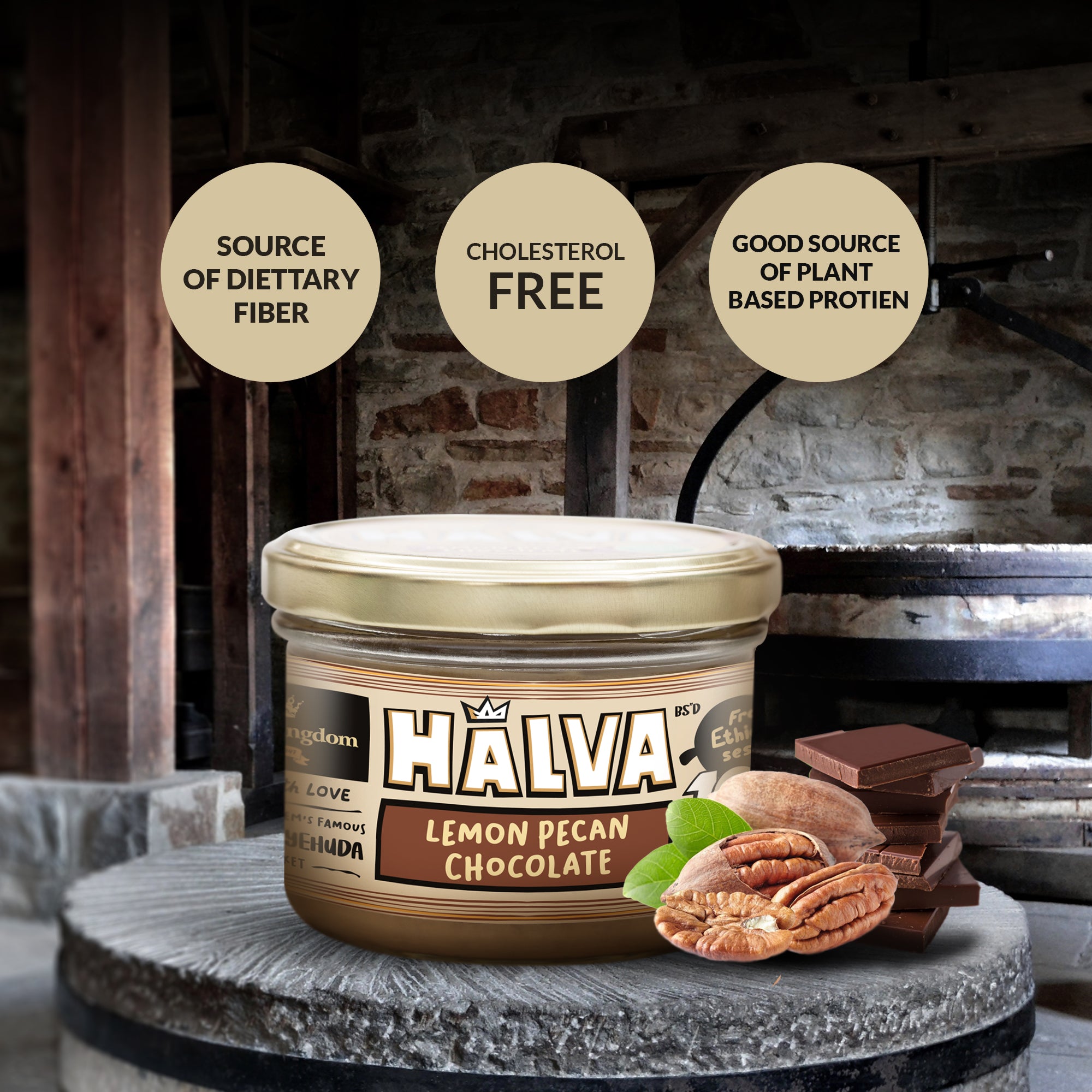 Lemon Pecan Chocolate Halva Jars
