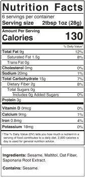 Sugar Free Vanilla Halva Jar