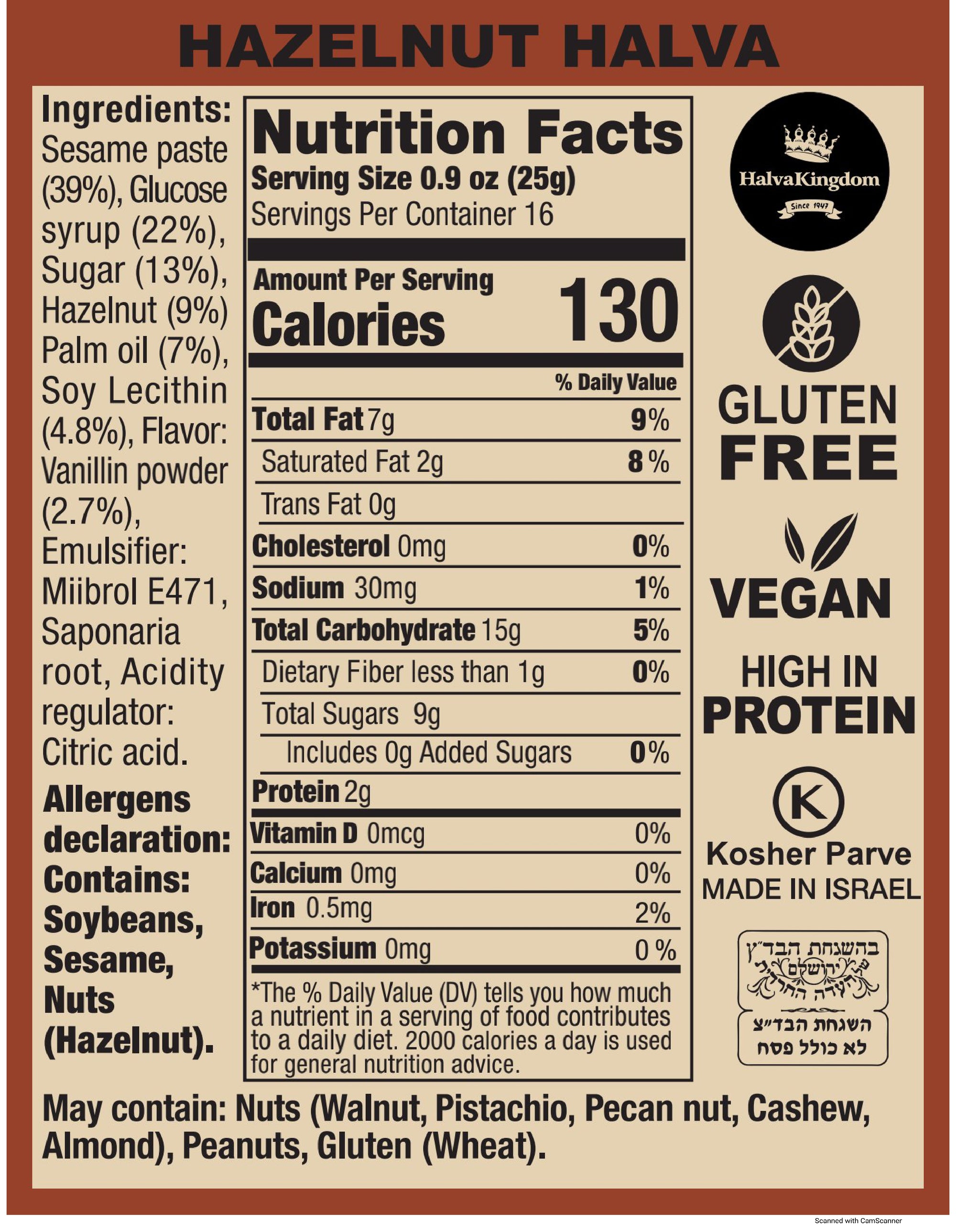 Hazelnut Halva Bucket